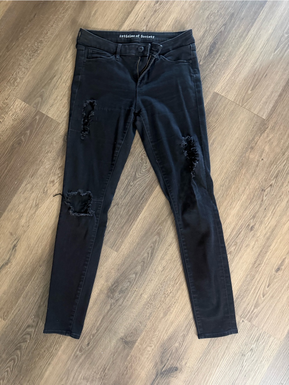 Articles of Society Black Ripped Women's Skinny Jeans